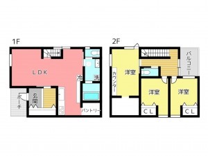 姫路市飾磨区細江、新築一戸建ての間取り画像です