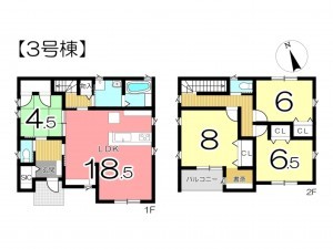 姫路市花田町、新築一戸建ての間取り画像です