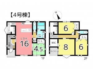 姫路市花田町、新築一戸建ての間取り画像です