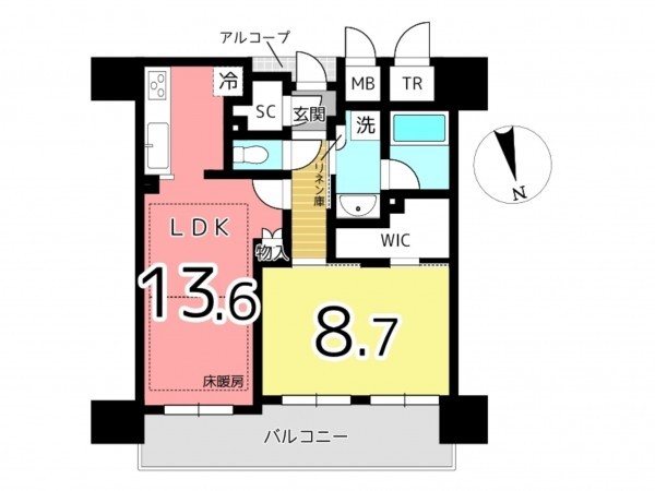 姫路市東駅前町、マンションの間取り画像です