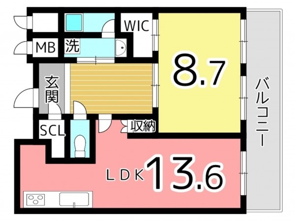 姫路市東駅前町、マンションの間取り画像です