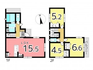 姫路市飾磨区英賀、新築一戸建ての間取り画像です