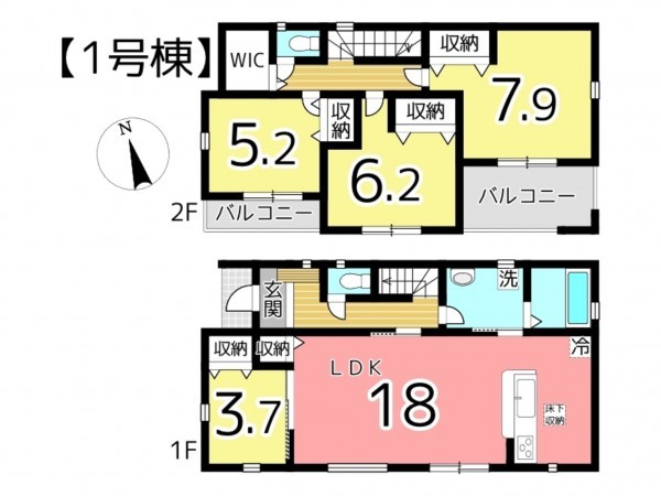 姫路市継、新築一戸建ての間取り画像です