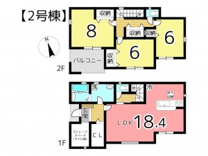 姫路市継、新築一戸建ての間取り画像です