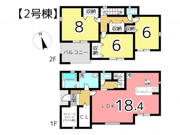 姫路市継、新築一戸建ての間取り画像です