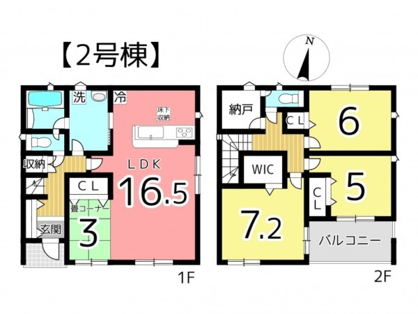 姫路市網干区興浜、新築一戸建ての間取り画像です