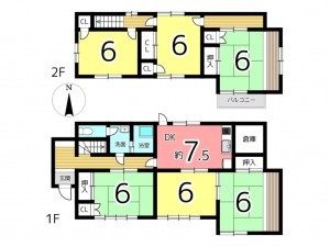 揖保郡太子町原、収益/事業用物件/住宅の間取り画像です