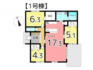 姫路市飾磨区中島、新築一戸建ての間取り画像です