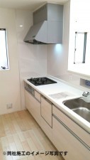姫路市北平野、新築一戸建てのキッチン画像です