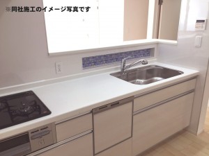 姫路市北平野、新築一戸建てのキッチン画像です