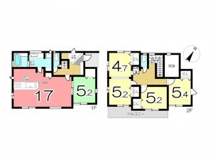 姫路市北平野、新築一戸建ての間取り画像です