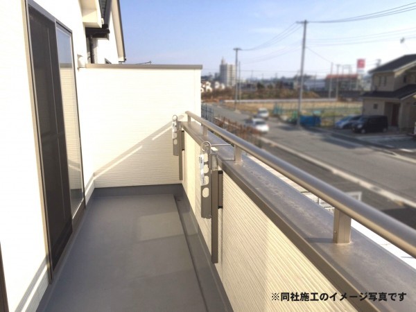 姫路市北平野、新築一戸建てのバルコニー画像です