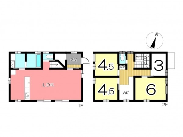 姫路市北新在家、新築一戸建ての間取り画像です