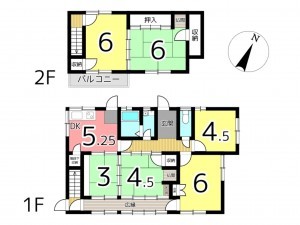 相生市千尋町、中古一戸建ての間取り画像です