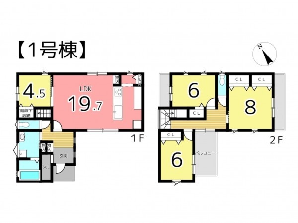 姫路市北条梅原町、新築一戸建ての間取り画像です