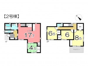 姫路市北条梅原町、新築一戸建ての間取り画像です