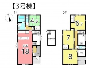 姫路市北条梅原町、新築一戸建ての間取り画像です