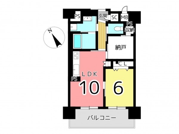 姫路市北条、マンションの間取り画像です