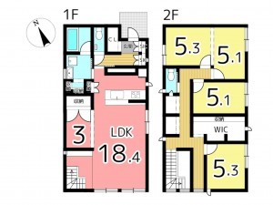姫路市龍野町、中古一戸建ての間取り画像です