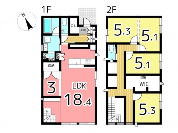姫路市龍野町、中古一戸建ての間取り画像です