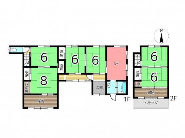 たつの市揖保川町半田、中古一戸建ての間取り画像です