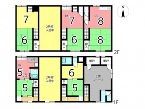 たつの市御津町釜屋、収益/事業用物件/アパートの間取り画像です