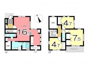 姫路市若菜町、新築一戸建ての間取り画像です