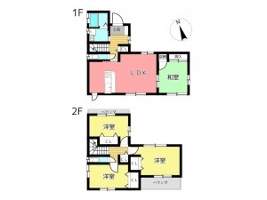 姫路市北原、中古一戸建ての間取り画像です