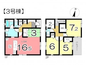 姫路市御国野町、新築一戸建ての間取り画像です