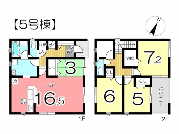 姫路市青山、新築一戸建ての間取り画像です