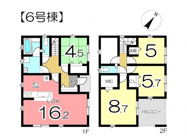 姫路市青山、新築一戸建ての間取り画像です