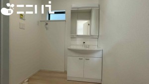 姫路市庄田、新築一戸建ての洗面画像です