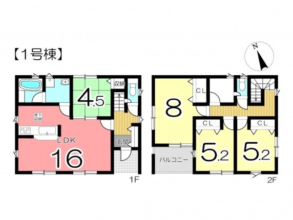 姫路市庄田、新築一戸建ての間取り画像です