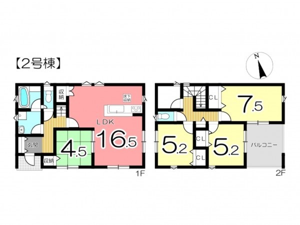 姫路市庄田、新築一戸建ての間取り画像です
