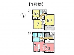 姫路市北原、新築一戸建ての間取り画像です