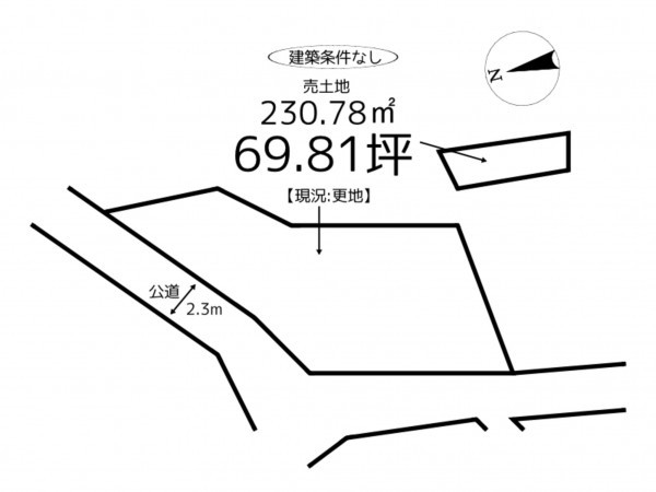 たつの市揖西町構、土地の間取り画像です