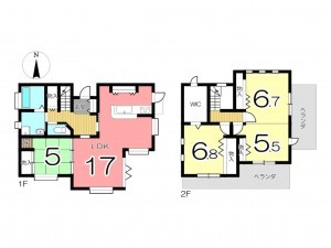 姫路市北原、中古一戸建ての間取り画像です