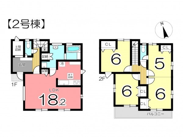 姫路市玉手、新築一戸建ての間取り画像です
