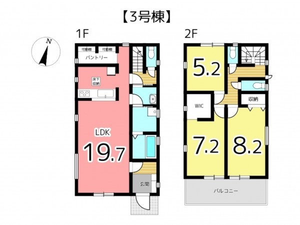 姫路市大津区新町、新築一戸建ての間取り画像です