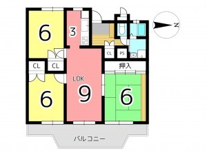 たつの市龍野町堂本、マンションの間取り画像です