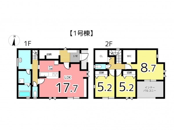 姫路市上大野、新築一戸建ての間取り画像です