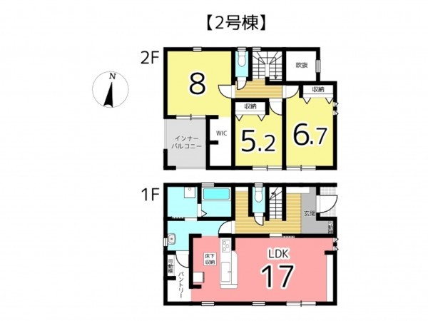 姫路市上大野、新築一戸建ての間取り画像です