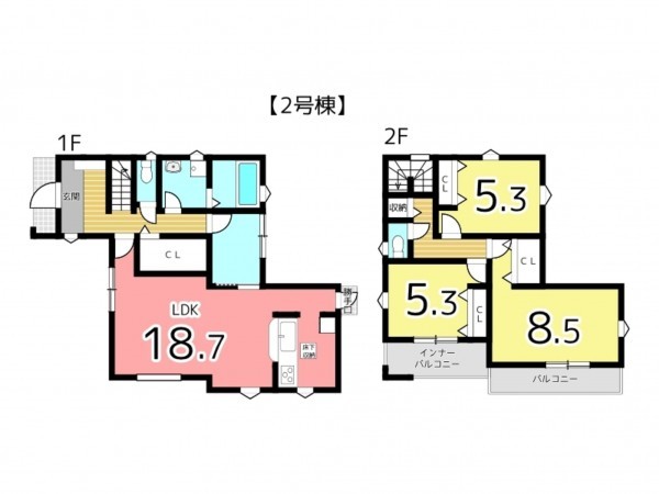 姫路市奥山、新築一戸建ての間取り画像です