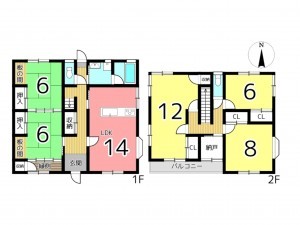 たつの市新宮町上莇原、中古一戸建ての間取り画像です