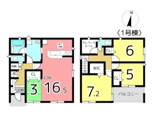 たつの市龍野町片山、新築一戸建ての間取り画像です