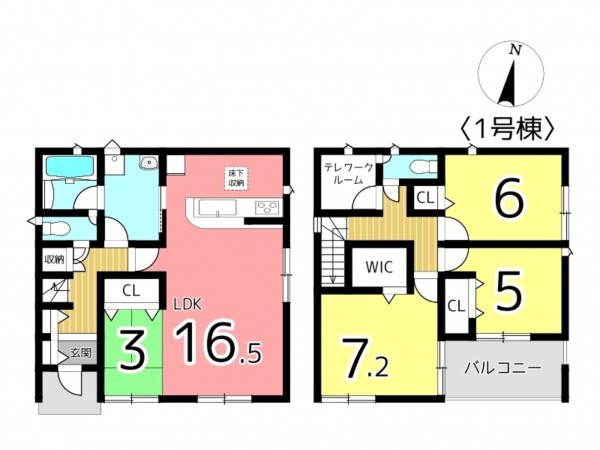 たつの市龍野町片山、新築一戸建ての間取り画像です