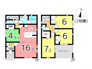 たつの市龍野町片山、新築一戸建ての間取り画像です