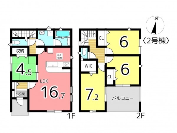 たつの市龍野町片山、新築一戸建ての間取り画像です