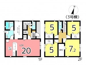 たつの市龍野町片山、新築一戸建ての間取り画像です