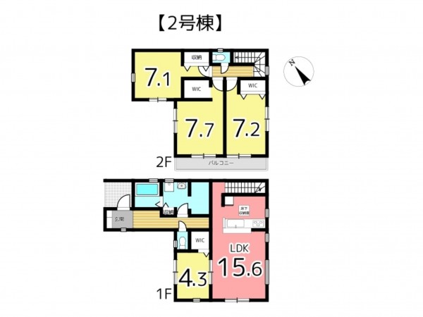 姫路市保城、新築一戸建ての間取り画像です